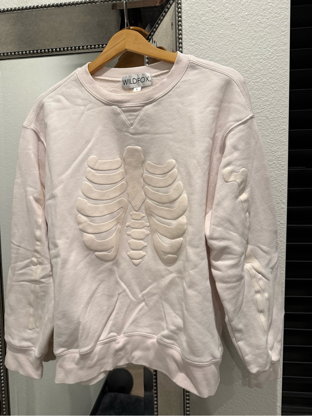 Wildfox Light Pink Skeleton Bone Sweatshirt - L